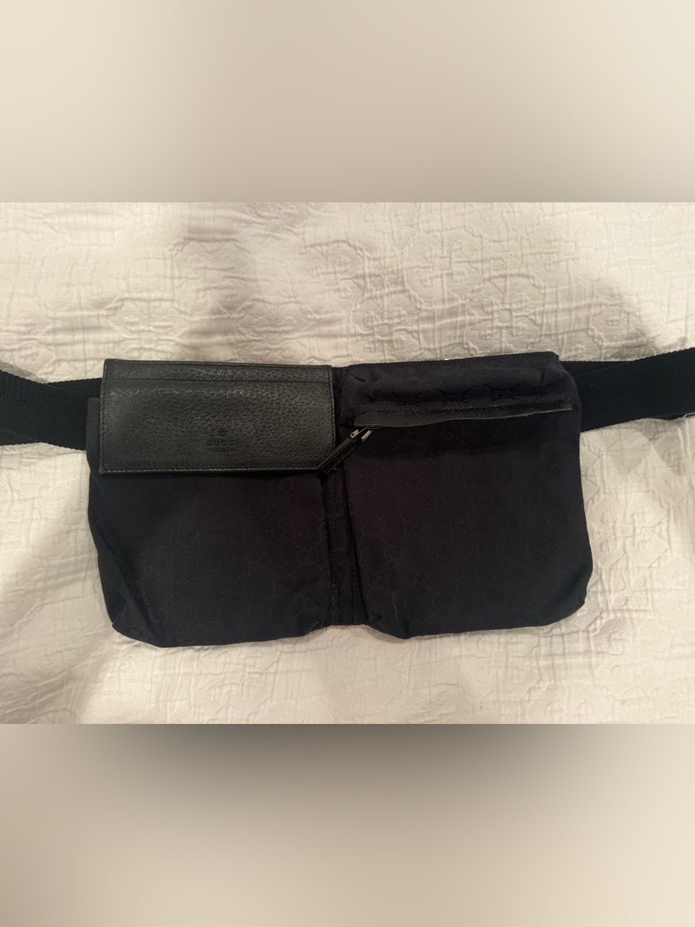 Gucci Black GG Canvas Belt Bag